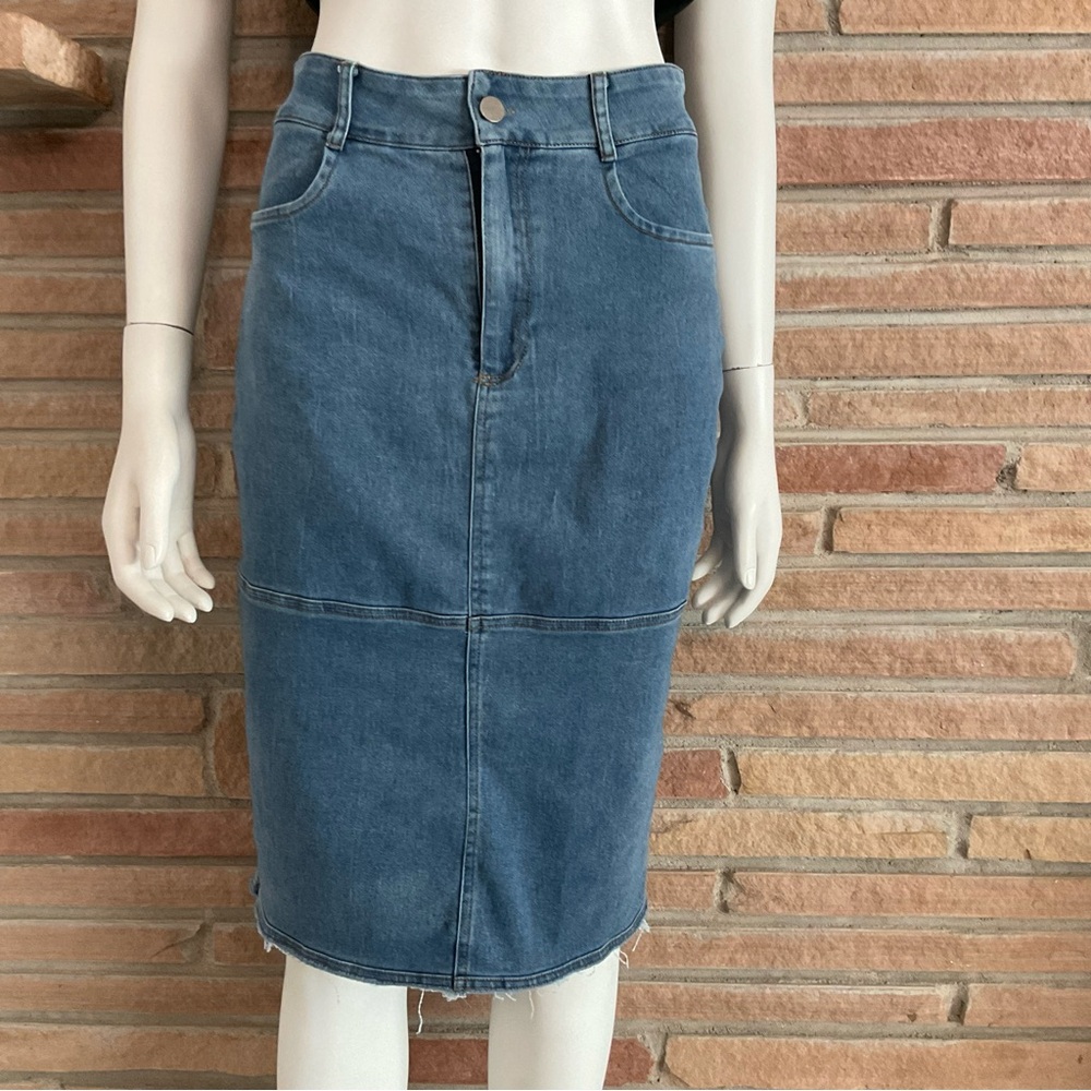 Mika & Gala Lily Whyt Denim Pencil Skirt Small
